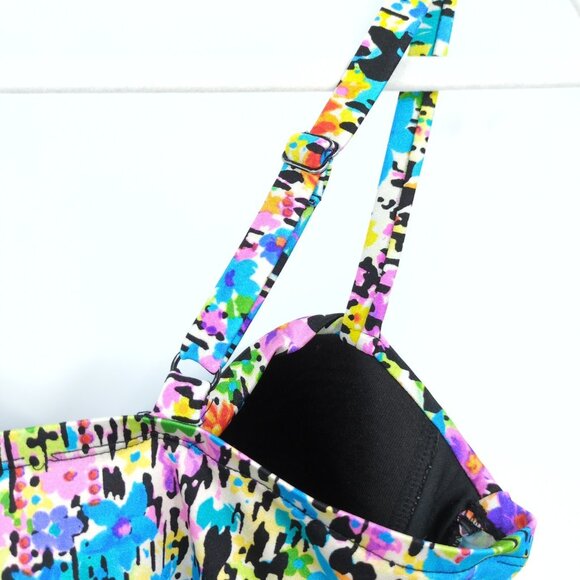 Longitude Women's One Piece Swimsuit 16 Multicolor Ruched Tummy Control Swimwear - Picture 6 of 11